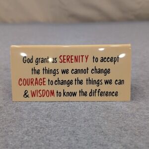 Vintage Serenity‎ Prayer Table Tent Marble Magic Box 131 Levittown